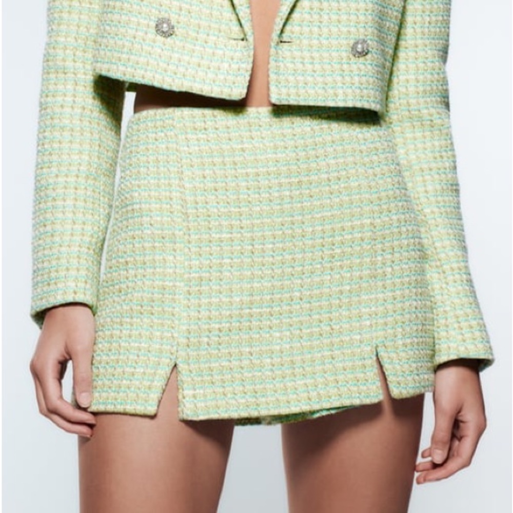 NWOT Zara Textured Tweed Skort